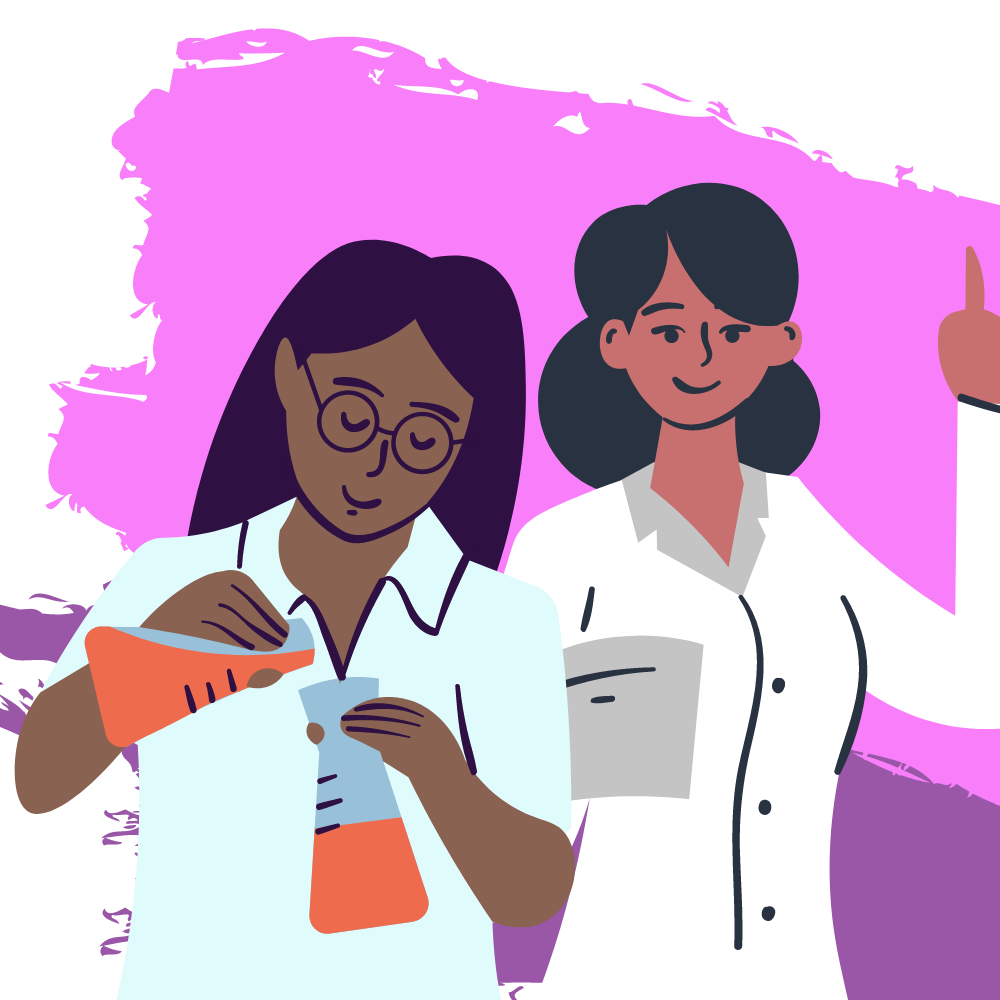 DECADE Graphic: 2 female scientists